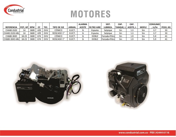 MOTOR A GASOLINA KOHLER CH440-3103