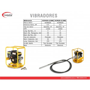 VIBRADOR A GASOLINA PARA CONCRETO - CONDUSTRIAL - VCP435-6.5WG