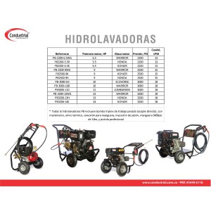 Hidrolavadora POWERBLAST PB3000-10D Con motor DIESEL de 10 HP