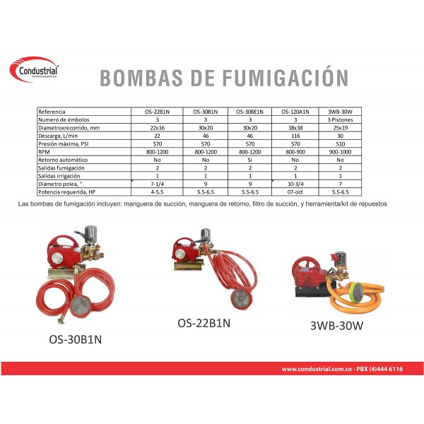 BOMBA DE FUMIGACION - CONDUSTRIAL - OS-22B1N