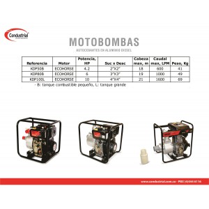 MOTOBOMBA DIESEL AUTOCEBANTE - ECOHORSE - KDP80B