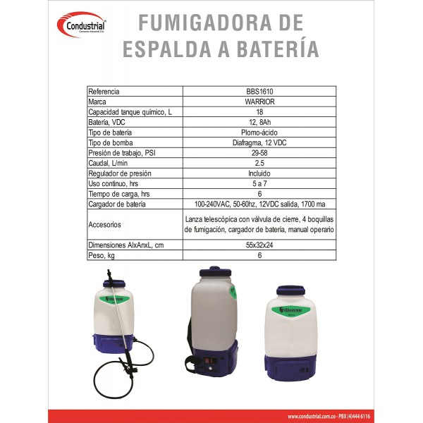 FUMIGADORA A BATERIA WARRIOR BBS1610