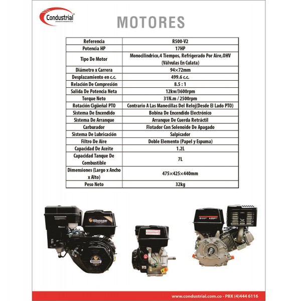 MOTOR A GASOLINA - WARRIOR PREMIUM - R500-V2