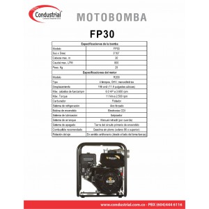 MOTOBOMBA A GASOLINA AUTOCEBANTE - WARRIOR -FP30