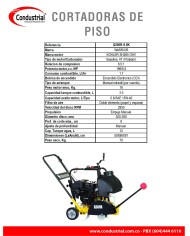 CORTADORA DE PISO - WARRIOR PREMIUM - Q300R-6.5K